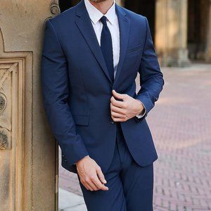 Express Extra Slim Navy Modern Tech Suit Jacket NWT